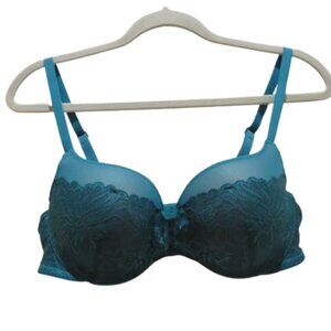 ADORE ME Cyla Plunge Underwire Lace Bra in Teal Green - Size 38C Feminine